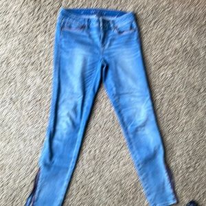 Straight leg faded jeans